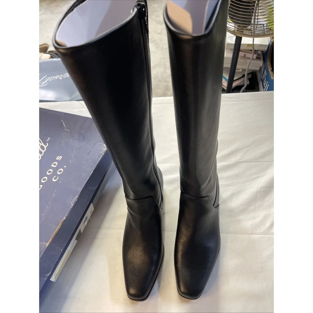 Universal Thread Womens‎ Black Square Toe Knee High Tall Dress RHI Boots Size 7